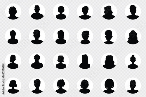 avatar icon. profile icons set. male and female avatars vector icon set illustration isolated on white background.