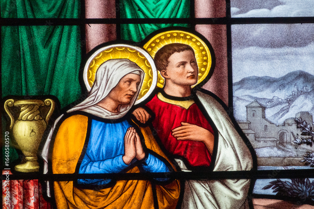 Naklejka premium Saint Monica and Saint Augustine of Hippo