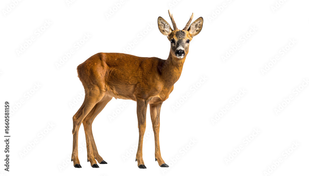 Fototapeta premium Roe deer standing on transparent background