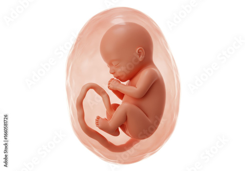 Canvas Print Isolated Medically Accurate Illustration of a Human Fetus in the Womb