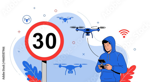 Drones Limited Area Regulations Compliance And Safety Flying Within Permitted Speed For Regulations