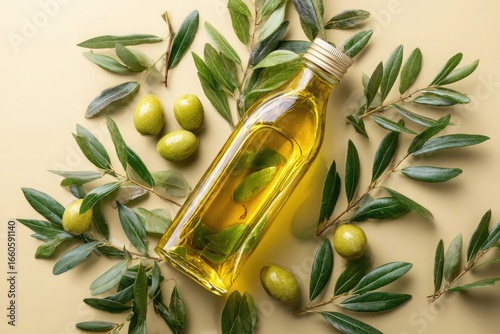 green olives with olive branch
