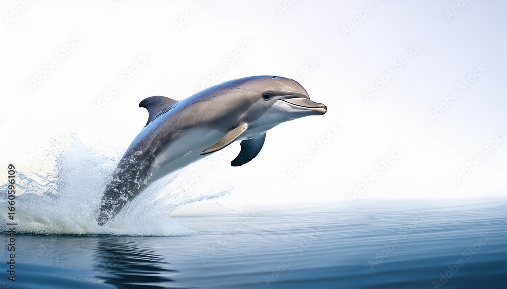 Obraz premium dolphin jumping out of the sea on white background