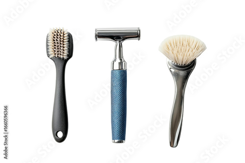 Compact shaving kit isolated on transparent background