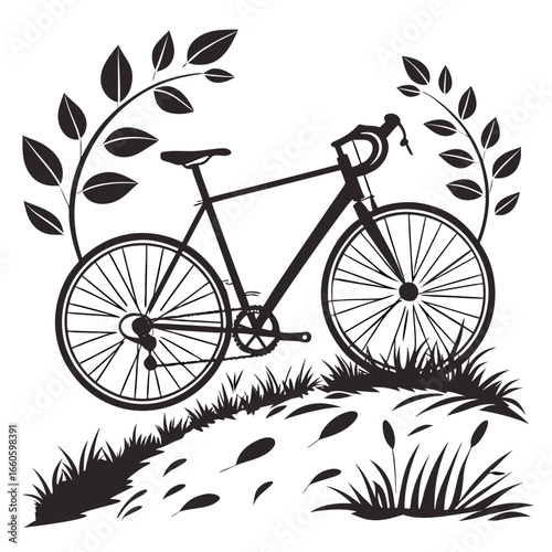 Silhouette of a bicycle