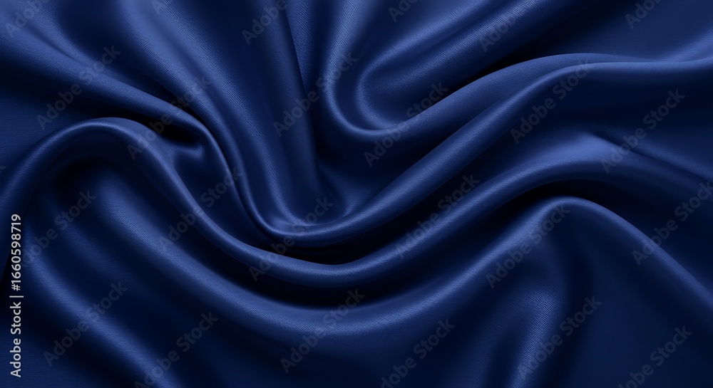 Obraz premium Luxurious Deep Blue Fabric With Elegant Smooth Folds