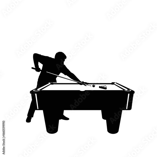 billiard player silhouette collection set. hobby, leisure, player, sport concept.