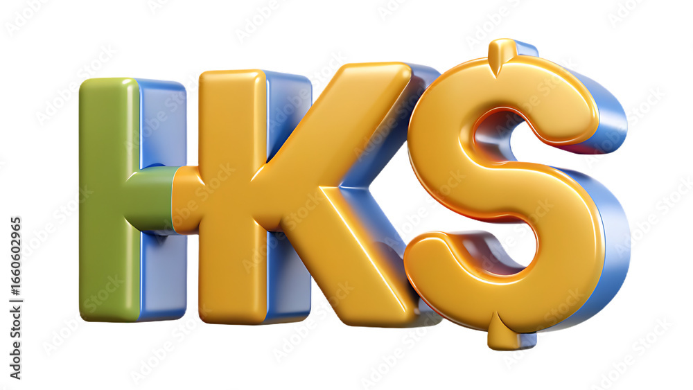 Obraz premium Hong kong dollar symbol isolated on transparent background