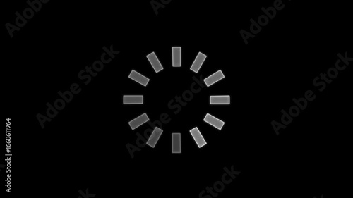 Neon white color circle loading and buffering icon animation. Neon loading circle upload or download animation Waiting symbol. Neon light trail circle animation on black background. 4k video
