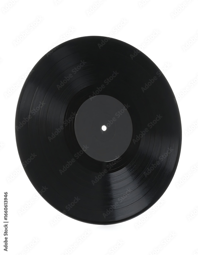 Obraz premium Black vinyl record on white background