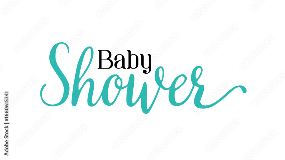 Obraz premium Card template with a multi-colored inscription. Vector illustration for gender reveal party