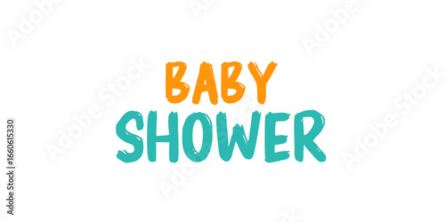 Card template with a multi-colored inscription. Vector illustration for gender reveal party