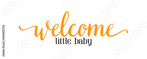 Card template with a multi-colored inscription. Vector illustration for gender reveal party