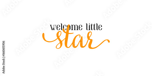 Card template with a multi-colored inscription. Vector illustration for gender reveal party