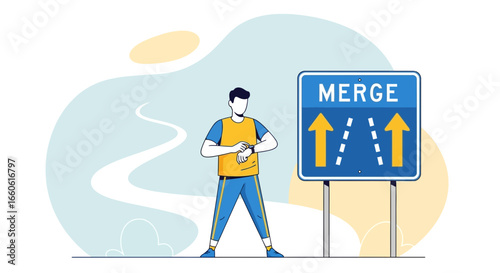 Merging Paths: A Visual Metaphor For Change And Direction In Life Ahead