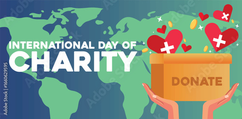 charity vector illustration, nternational day of charity. 5th September Charity day banner, International Day of Charity vector design template good for celebration usage.