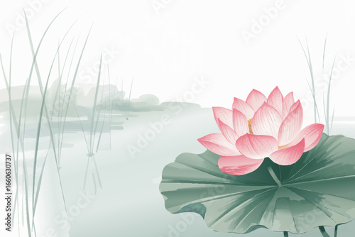 A lotus flower in the pond