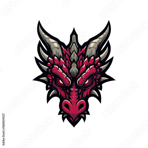 Intricate dragon head design with vivid colors