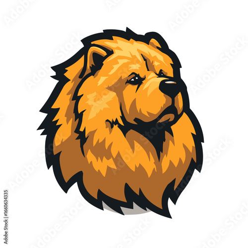 Charming illustration of a proud golden dog