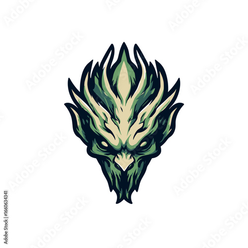 Artistic depiction of a mythical creature's face
