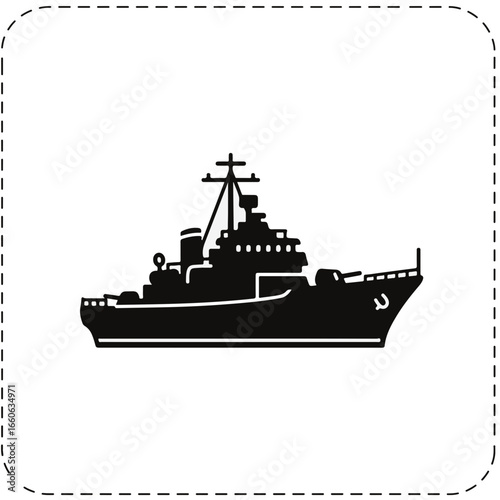 Powerful naval warship sailing across the ocean, representing strength, defense, and maritime security for strategic projects