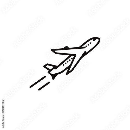 Dynamic airplane soaring into the sky, representing travel, adventure, and the freedom of flight, perfect for travel agencies.