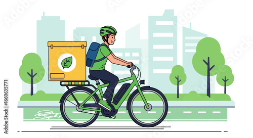Eco Friendly Delivery Service With Electric Bike in the City