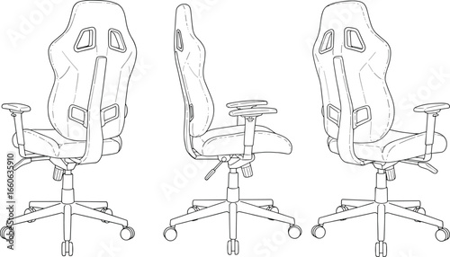 Ergonomic office chair with adjustable armrests, lumbar support, swivel base, high backrest, padded seat, modern design, comfortable seating solution