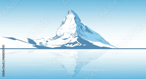 Scenic Mountain Peak Reflecting On Serene Lake