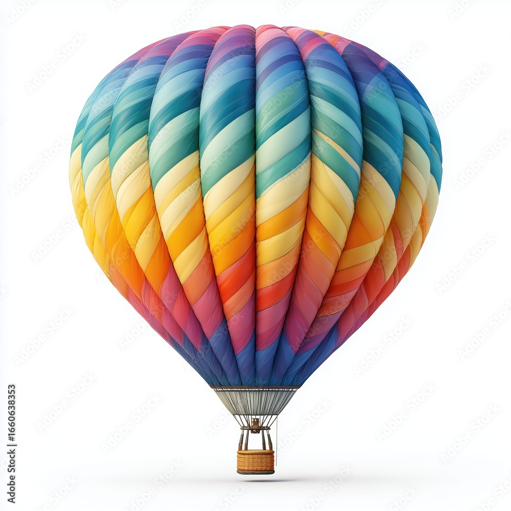 Fototapeta premium Colorful Hot Air Balloon in the Sky , white background cut out PNG