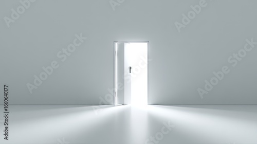 A White Doorway In A Bright Room A Minimalist Image Suggesting New Beginnings And Opportunities