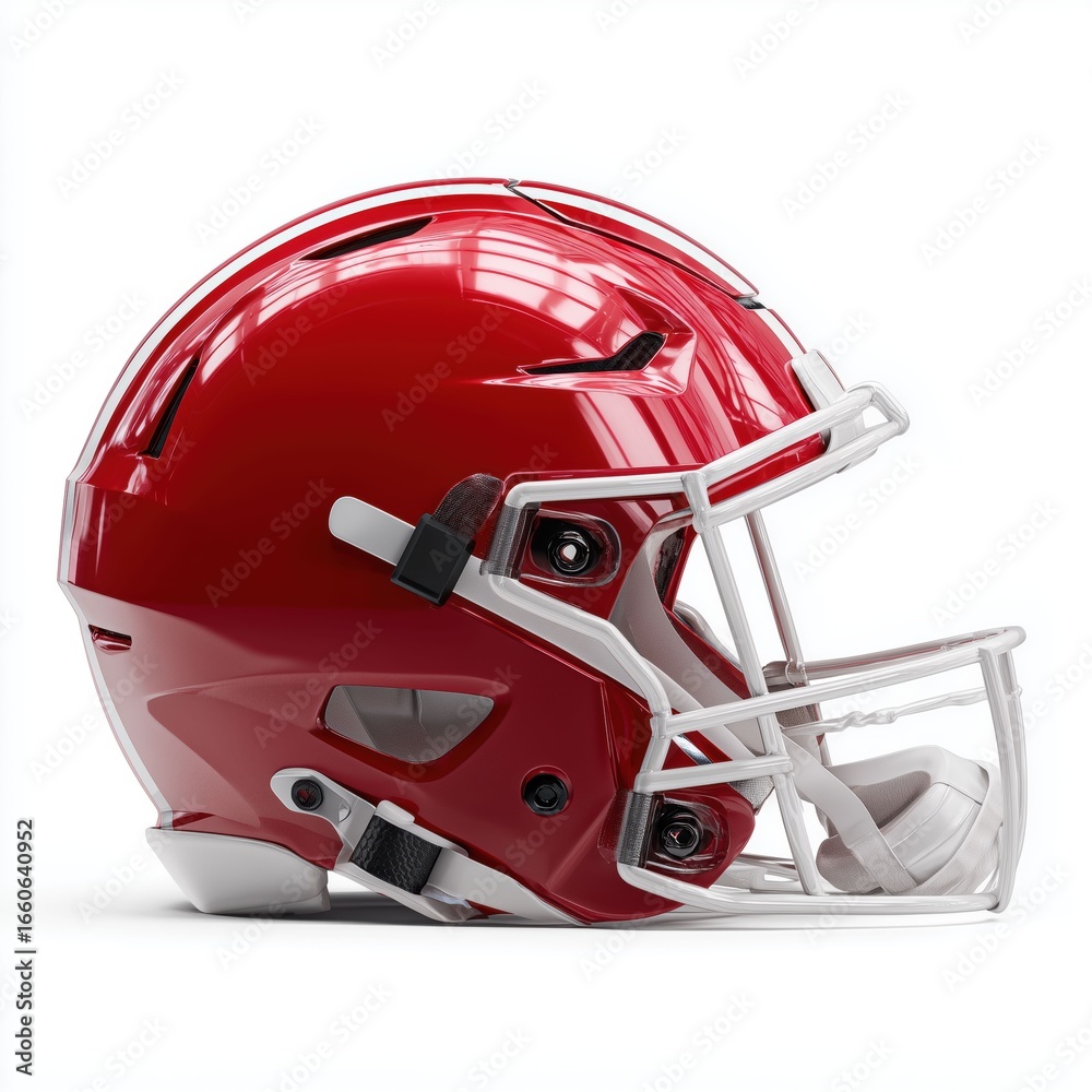 Fototapeta premium High-Quality Red Football Helmet , white background cut out PNG