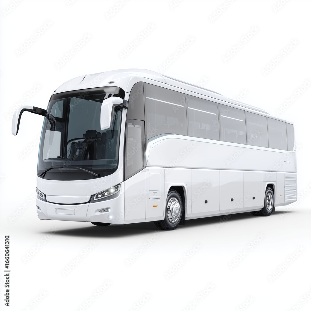 Elegant White Coach Bus - Modern Transportation , white background cut out PNG Elegant White Coach Bus - Modern Transportation , white background cut out PNG