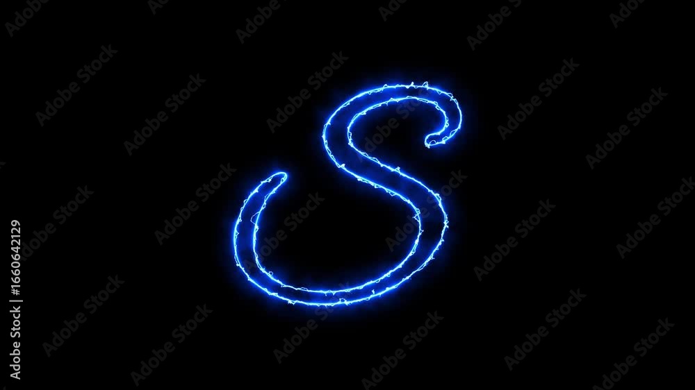 Creative alphabet S neon glow animation with stylish typography and futuristic light effects. Ideal for branding, logo intros, advertising, YouTube videos, and modern presentation