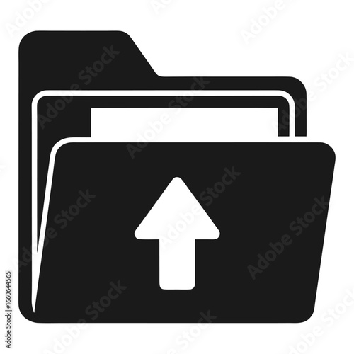 Folder with upload arrow icon