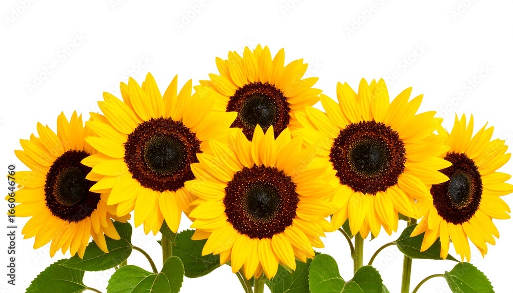 Fototapeta premium Sunflowers bouquet with white background.