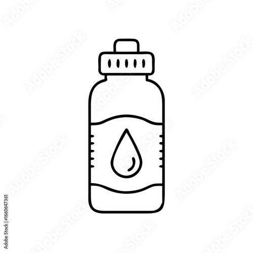 Vector icon of a water bottle with a droplet design