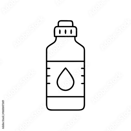 Vector icon of a water bottle with a drop symbol