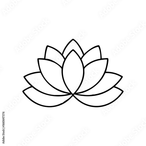 Vector icon of a water lily flower in minimalist design
