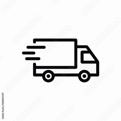 Fast delivery truck icon symbolizing shipping, logistics, and transportation for e-commerce and business solutions