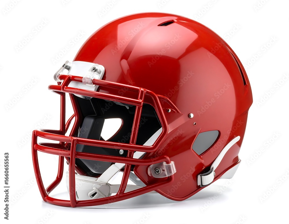 Fototapeta premium Red Football Helmet with Sports Gear.