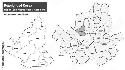 Seoul Seodaemun-gu Map - Administrative Districts and Neighborhoods of Seodaemun District, South Korea