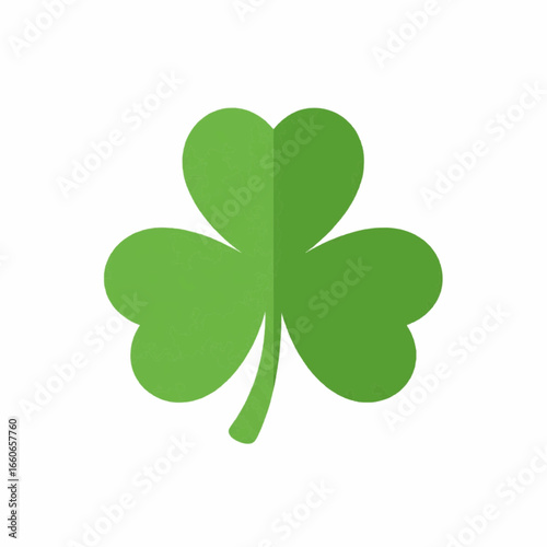 Flat Color Vector Icon of Three Leaf Clover