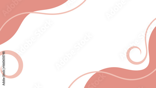 Abstract wavy lines in soft peach tones on white background  
