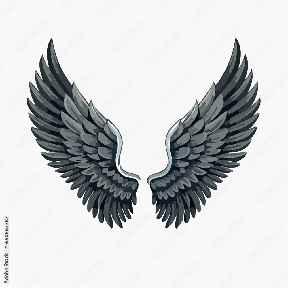 Obraz premium Vector Angel Wings in Black
