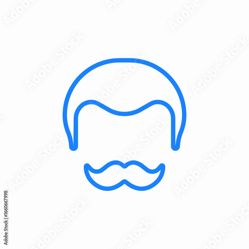 head with mustache icon sign vector