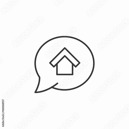 house bubble icon sign vector