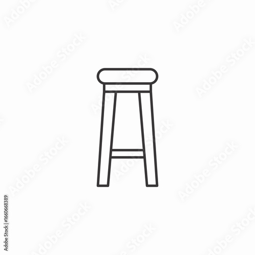 kitchen stool icon sign vector