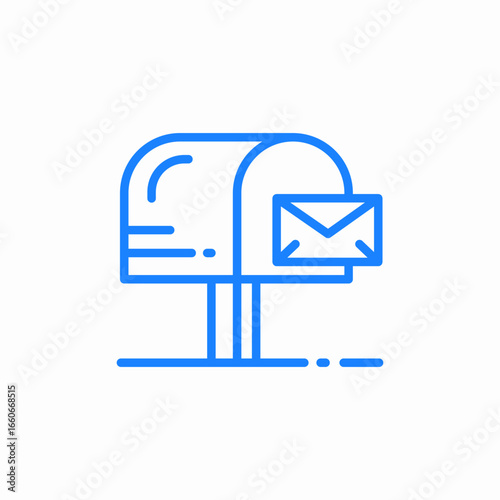 mailbox with letter icon sign vector