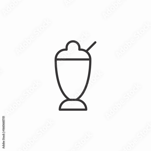 milkshake glass icon sign vector